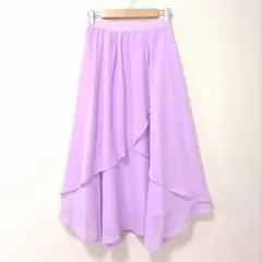 ミッシュマッシュ【Sサイズ】シフォンフレアスカート ラベンダー薄紫 フェミニンのサムネイル