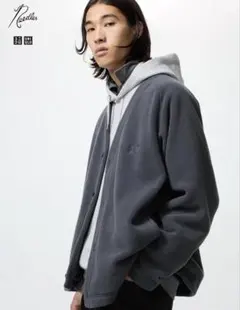 Needles x UNIQLO フリースオーバーサイズカーディガン グレーM