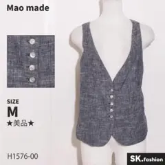 新品★Mao made*マオメイド 使えるリネン混ベスト♪FRee♪ mao made｜リネンコットン アームホール パッカーン クルー