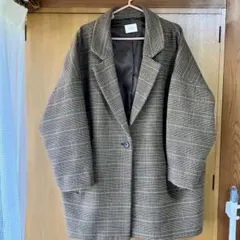 LOWRYSFARM　ブラウンチェック柄コート