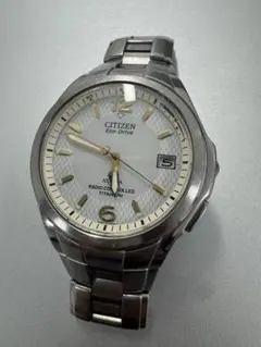 CITIZEN Eco-Drive 電波時計 シルバー アテッサ