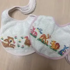 動物刺繍スタイ 2枚セット