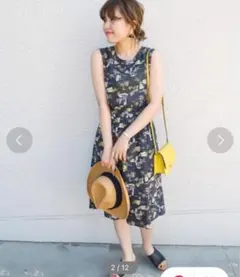 【値下げ】新品タグ付き　khaju パームプリントワンピース