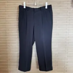 最終値下げ 在庫処分！メンズ スラックス パンツ ツータック ブラック XL