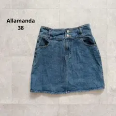 Allamanda アラマンダ　デニムミニスカート　ウエストゴム　【38】のサムネイル