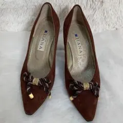 DIANA ダイアナ　スエード　パンプス　ヒール　ブラウン