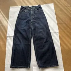 ダークブルーワイドレッグデニム M