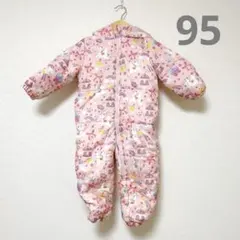【美品】ユニコーン スキーウェア 95cm 女の子 ピンク フード付き クマ耳