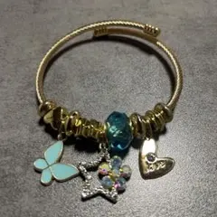ゴールド バタフライ 星 ハート チャーム ブレスレット　値下げしました。