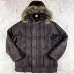 WOOLRICH ウールリッチ モッズコート チェック フード ファー脱着可 L