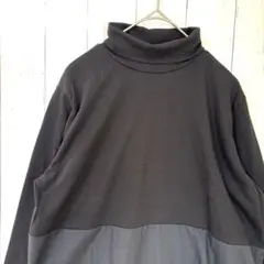 ショコラフィネ ローブ 黒 F タートルネック 切り替え チュニック カットソー