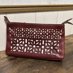 ⚫︎訳あり⚫︎ ゲンテン カットワーク　ぺブルカットワーク　レザー　バッグ　ペブル