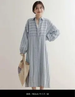 URBAN RESEARCH DOORS ストライプワンピース　インド綿