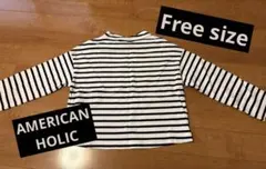 AMERICAN HOLIC ストライプ長袖Tシャツ