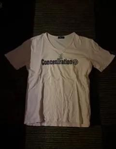 COMME CA ISM ドッグタグプリント VネックTシャツ L