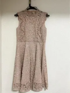 【美品】ジルスチュアート　レースドレス　ピンクベージュ