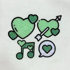 うちわデコ パーツセット ハート 音符