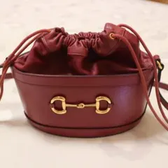 GUCCI ホースビット ショルダーバッグ バケット レッド