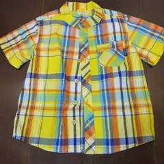 MouJonJon 半袖シャツ 100cm チェック柄