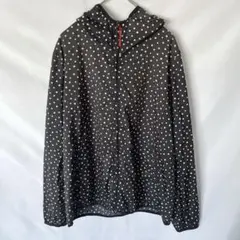UNIQLO イネス ドット柄 パーカー L ネイビー 薄手 フード付き 軽量のサムネイル