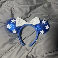 ディズニーカチューシャ 星柄 青スパンコール