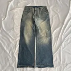 90s vintage 極太 ワイドデニムパンツ 汚し加工 グランジ 古着のサムネイル