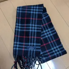 バーバリー　マフラー　カシミヤ100%　ネイビー