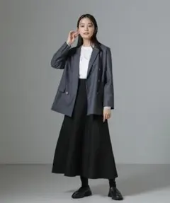 新品未使用タグ付きNANO universe総針ニットフレアスカートブラックF