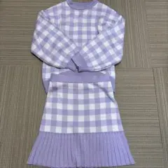 ブランシェス　【美品】ニット　セットアップ　ラベンダー　XL（140〜150）