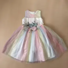 パステルカラーの花刺繍ドレス 150cm