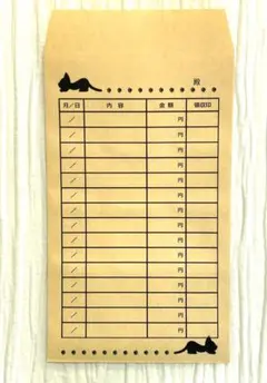 集金袋　月謝袋　5枚セット　角形8号　給料袋サイズ　封筒　表　ねこ　足跡　猫のサムネイル