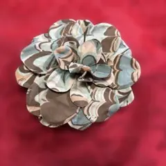 花型コサージュ ブラウン・ブルー系