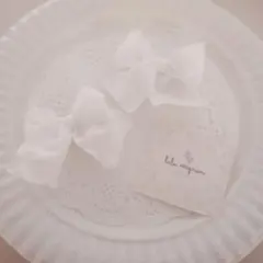 シフォンリボン　ヘアクリップ　2点セット