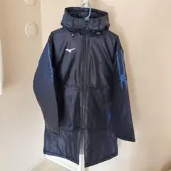 箱根駅伝　Mizuno フード付きベンチコート ネイビー/ブルー