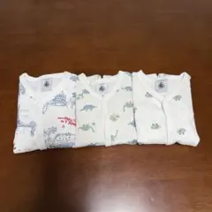 PETIT BATEAU 長袖ロンパース3点セット