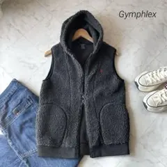 Gymphlex ジムフレックス ダブルジップ ボア ベスト ダークグレー L