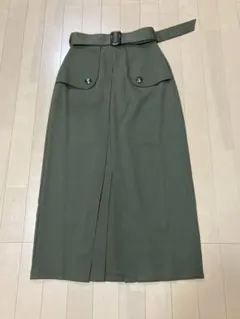 ★【OLIVE des OLIVE】 ロングスカート カーキ フリーサイズ★