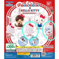 モンチッチ × ハローキティ 　めじるしアクセサリー　２種セット　ガチャ