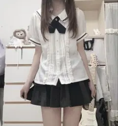 アクシーズファム axes femme セーラー リボン ブラウス