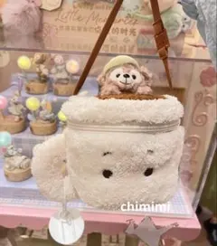 上海ディズニー ダッフィー コーヒーカップぬいぐるみショルダーバッグ 