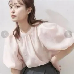 【美品】VANNIE U シアーふくりブラウス ブラックのサムネイル