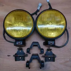 希少ジムニー　JA１１　フォグランプ 左右セット　取り付けステー、カバー配線付き 希少ジムニー JA11 フォグランプ 左右セット 取り付けステー、カバー