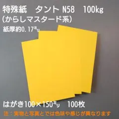 特殊紙タント100kg（からしマスタード系）はがき100×150㍉、100枚