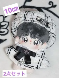 新品 10cm 着せ替え アンサンブル 帽子&ワンピース ぬい 服 いつぬい 白のサムネイル