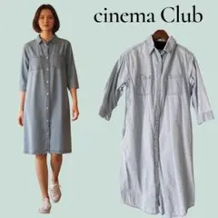 CINEMA CLUB デニムシャツワンピース Mサイズ ライトブルー