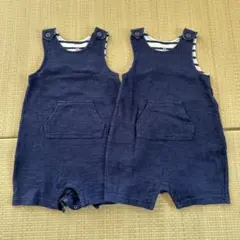 baby GAP ネイビーオーバーオール 12-18ヶ月　双子