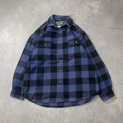 FIELD&STREAMヘビーネルシャツヘビネル青黒バッファローチェックL長袖