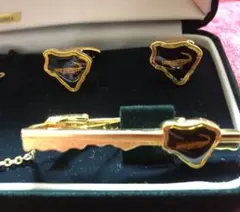 クロコダイルモチーフ ネクタイピンとカフスセット