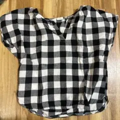 guno ブラック・ホワイト チェック柄 シャツ