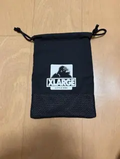 XLARGE ブラック 巾着袋 メッシュポケット付き